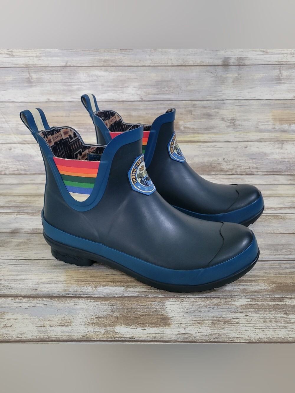Pendleton Crater Lake National Park Chelsea Rubber Rain Boots Navy Womens Size 6